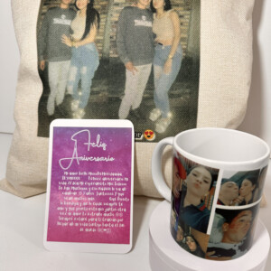 Cojin personalizado y Taza personalizada con Foto